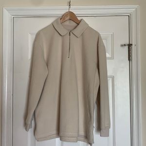 Urban Outfitter Standard Cloth cream colored 3/4 zip pullover.